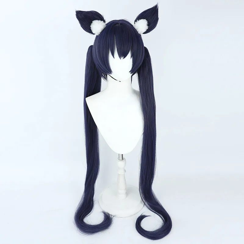 Game Blue Archive  Serika Kuromi Cosplay Long Black Wig Synthetic Hair Heat Resistant For Women Halloween Carnival Party Props
