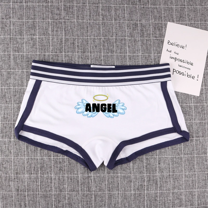 Devil Angel Matching Underwear for Couples Comfortable Lover Cotton Boxer Men Shorts Homme Lingerie Women\'s Sexy Panties