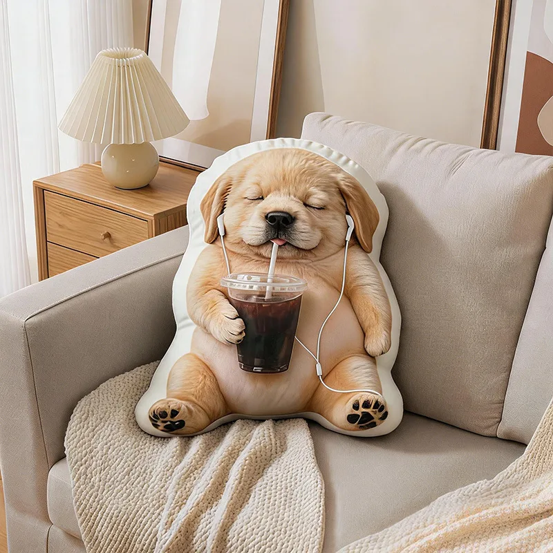 30cm Golden Retriever‌ Emojis Puppy Memes Funny Pillows Cushions Plush Hanging Decorations Alien Pillows Birthday Gifts