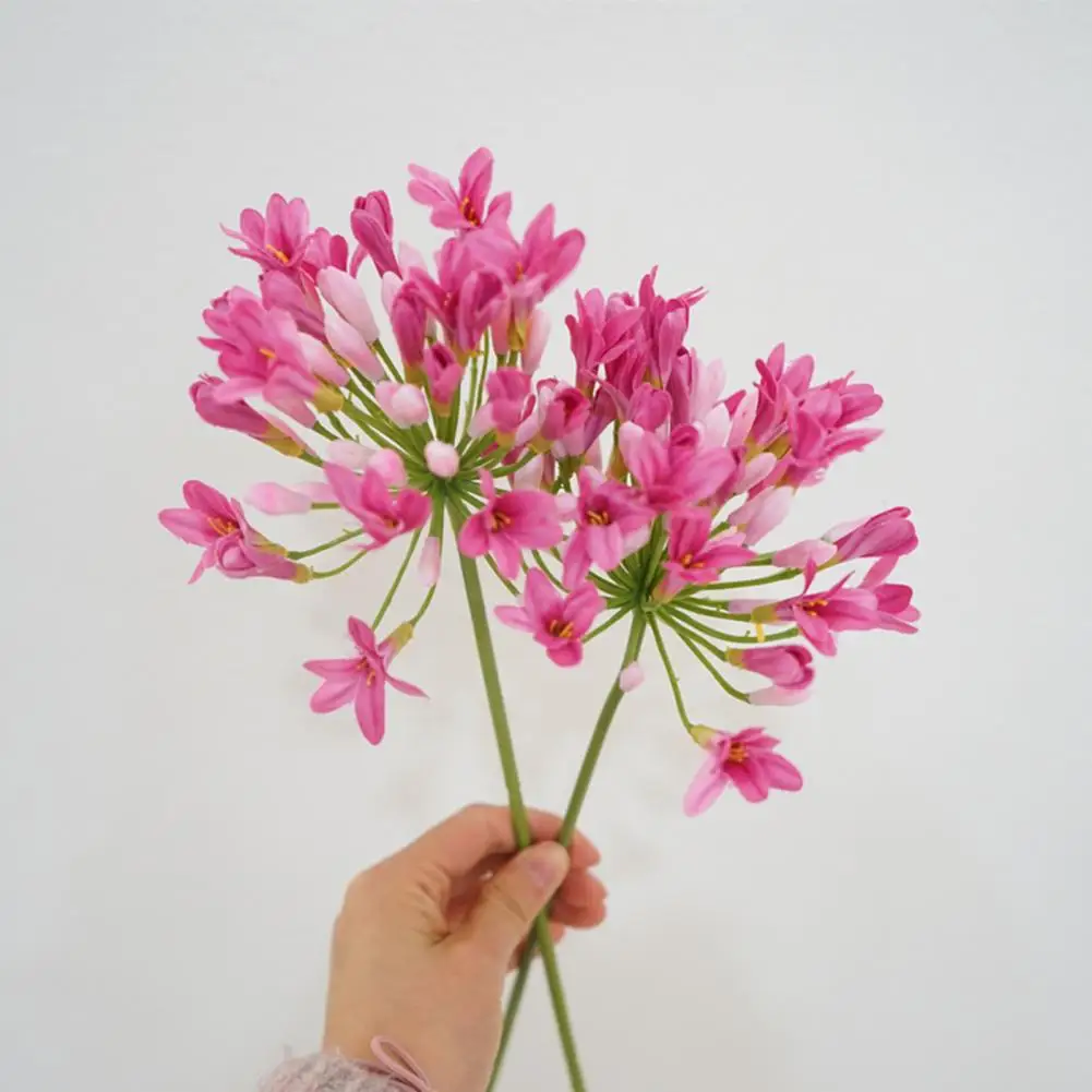 Artificial Agapanthus Flower Real Touch Ultra Vivid Artificial Agapanthus Flower Living Room Bedroom Home Decoration Fake Flower