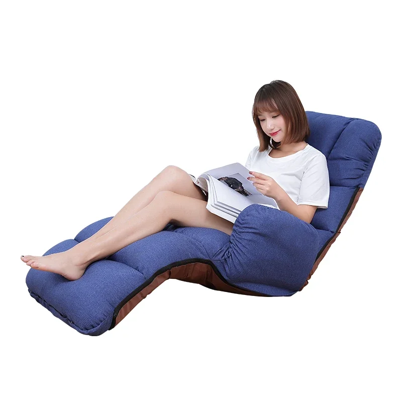 Lazy Sofa Tatami Foldable Comfortable Long-Sitting Backrest Single Seat Balcony Reclining Sleeping Armrest Chair