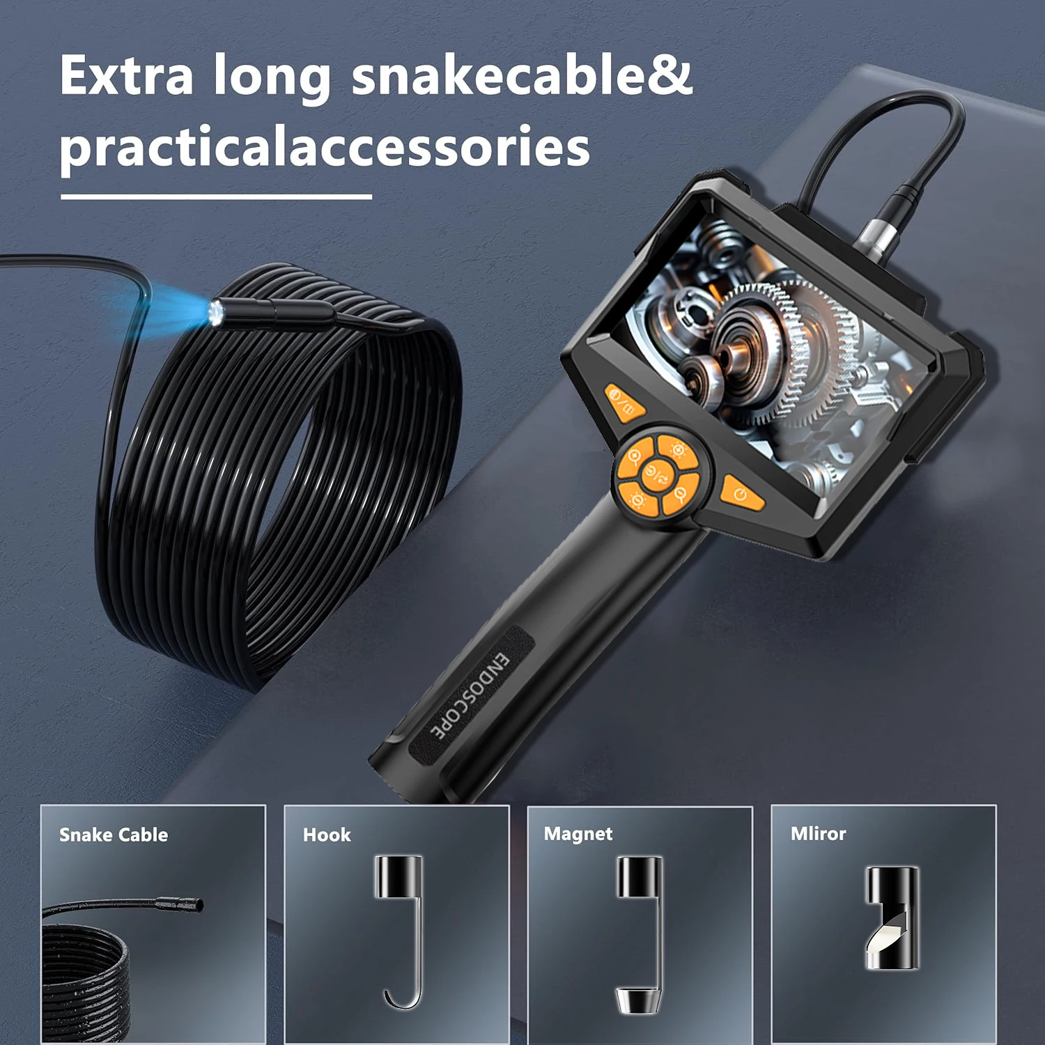 Kamera Inspeksi Endoskop Boroskop Otomotif 1080P Full HD Lensa Ganda Tunggal untuk Saluran Pipa Pembuangan Mobil