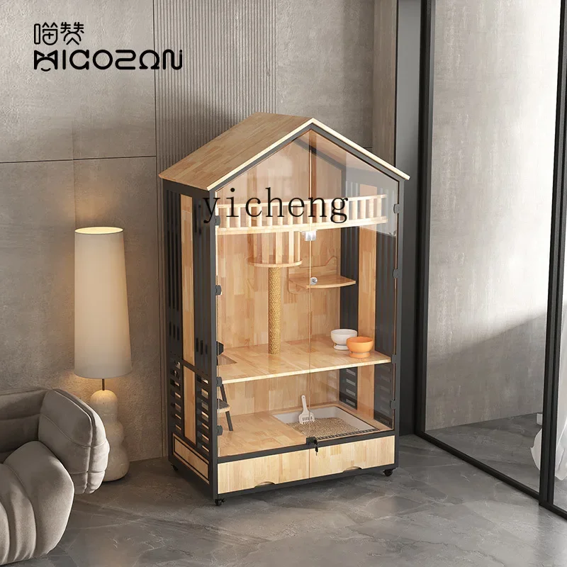 

XL Solid Wood Luxury Cat House Household Cat House Cat Cage Villa