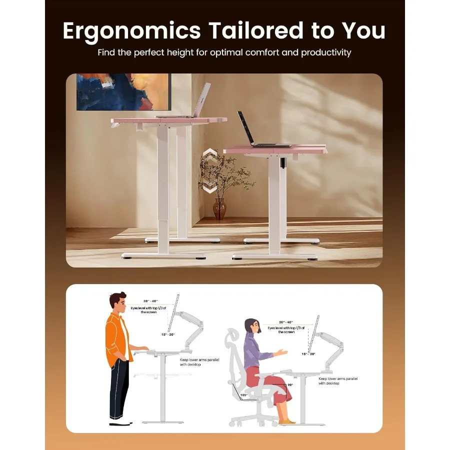 مكتب قائم كهربائي قابل لضبط الارتفاع مقاس 48 × 24 بوصة مع وظيفة الذاكرة للمكتب المنزلي ومحطة العمل #5