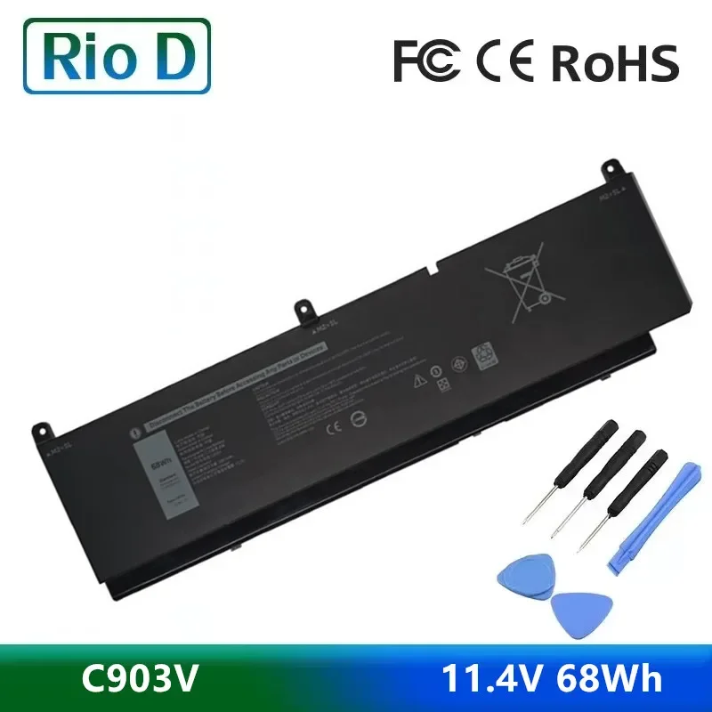 

C903V 11.4V 68Wh 5667mAh Laptop Battery For DELL 17C06 447VR 3ICP4/60/81-2 Notebook Batteries