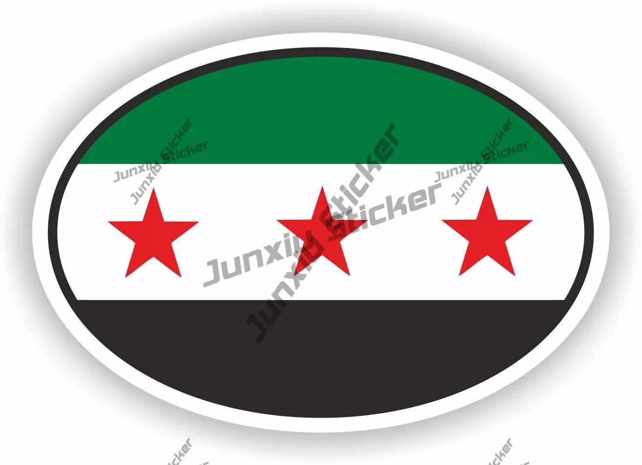 

Syria Flag Oval Sticker Pvc Boat Accessories Style For Car Stickers Cartoon And Creative Vinyl Decals Accesorios Para Auto