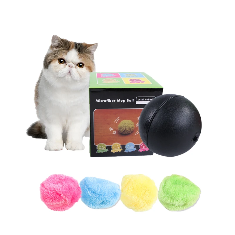 Interactive Pet Toys Rolling Cat Ball Plush Dog Toy Funny Automatic Dog Ball Pet Chew Toys Rolling Balls Electronic Cat Supplies