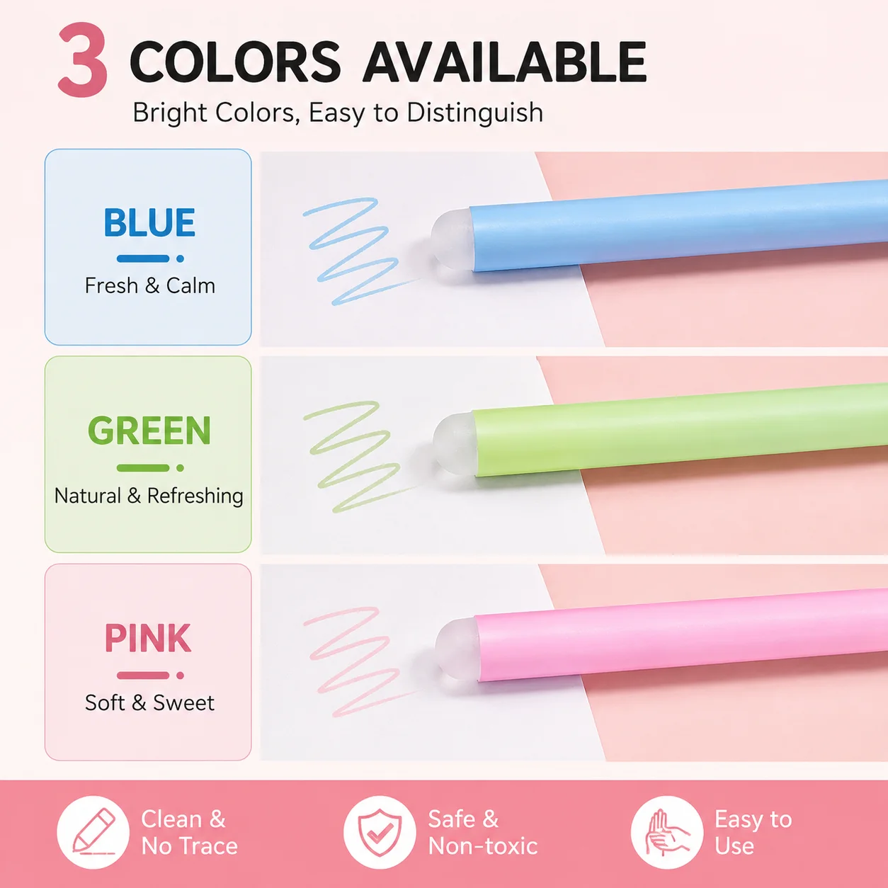 10/30/50Pcs Blue Green Pink Erasable Pen Eraser Sticks Thermal Ink Magic Eraser For Gel Pens School Office Stationery