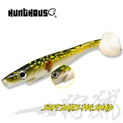 Esca per la pesca del luccio hunhouse pig shad 120mm/150mm/20cm 50g vernice stampa Paddle tail shad silicone souple leurre Musky naturale