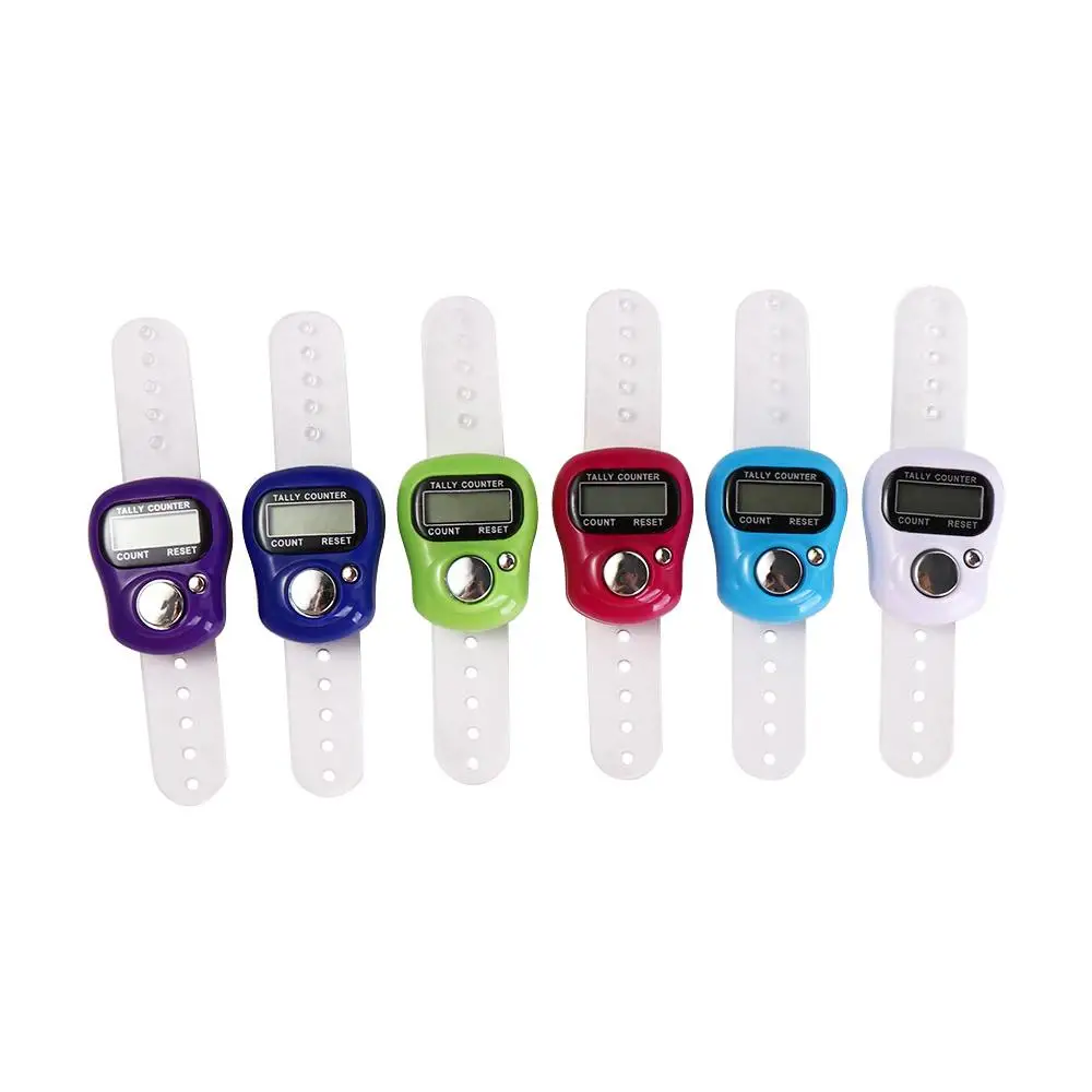 Row Button Mini Finger Ring Tally Counter Digital Hand Held Knitting Row Counter Electronic Stroke Counters Scorekeeper