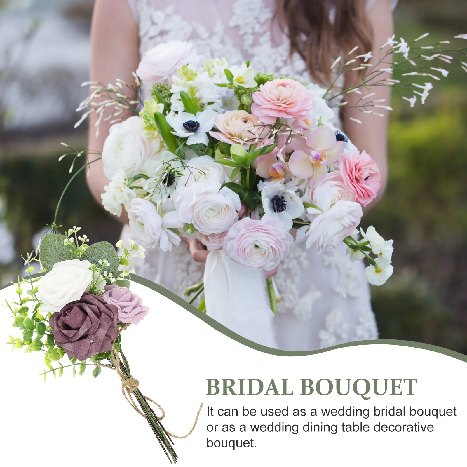 

Artificial Rose Flower Arrangements Bride Flowers Bouquets Roses Fake Bridal Brides for Wedding