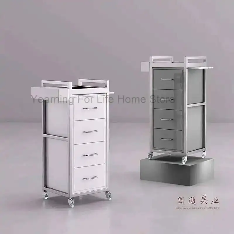

Hair Station Salon Trolley Arcylic Metallic Cart Trolley Cart Barber Equipment Beauty Salon Carro Auxiliar Con Ruedas Tool