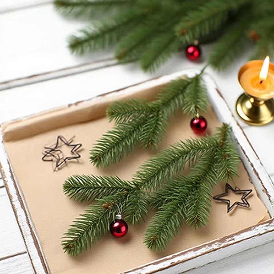 

50Pcs Artificial Plants Pine Needle Home Room Outdoor Garden Decor Accessory Wedding High Quality Christmas Tree Diy Craft Gifts
