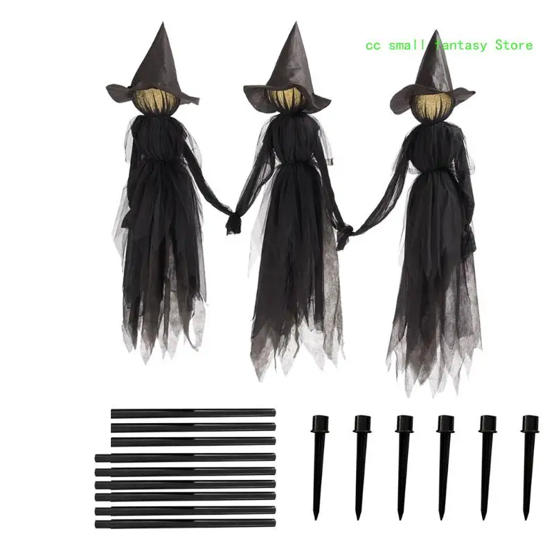 

R3MA Halloween Decorations Outdoor Large Light Up Holding Hands Screaming Witches