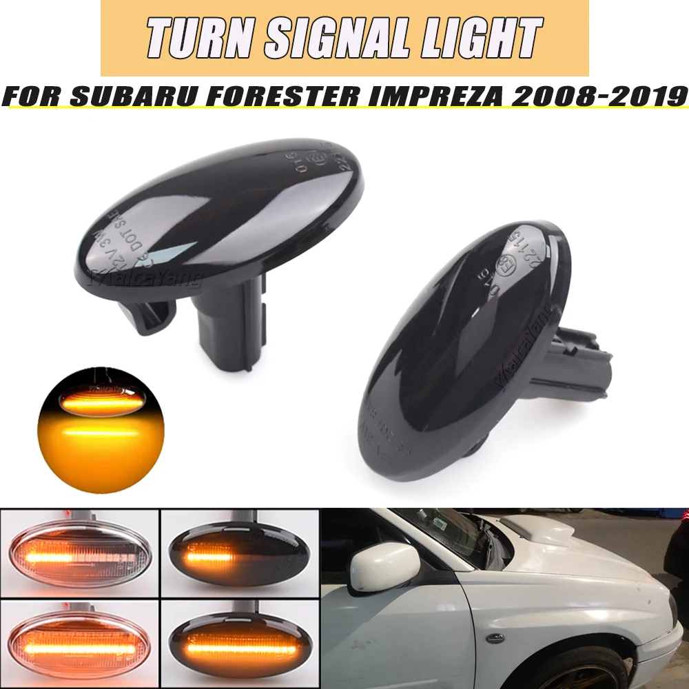 Sequential Flashing Lamp Dynamic Blinker LED Turn Signal Side Marker Light For Subaru Forester Impreza Wrx Sti 2008-2019