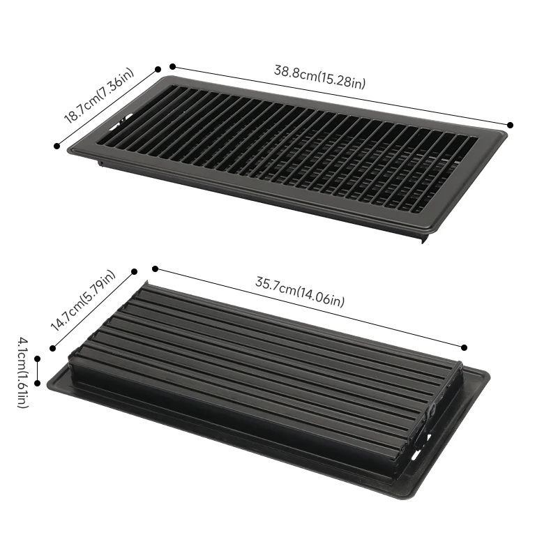Floor Ventilation Opening,6x14in,Brown/white/black, Durable, Home And Office Floor Ventilation Opening Covers