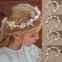 Head Wreath Kids Flower Crown for Hair Flowercrown Flowergirl Headpiece Wreaths for Girls Flower Tiaras Circlet HH01