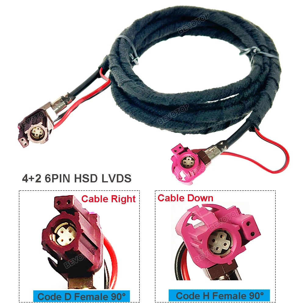 Car LVDS Video Line Cable NBT EVO System Fakra HSD D / H Female Right Angle 90° NBT Video 535 Cable for BMW F10 F15 F20 F25 F3
