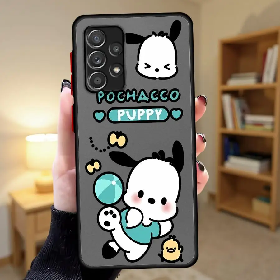 Casing Belakang Ponsel untuk Samsung Galaxy A73 A24 A52 A56 A35 A36 A25 A26 A22 A54 A34 A21s A53 Sanrio Kuromi Pochacco