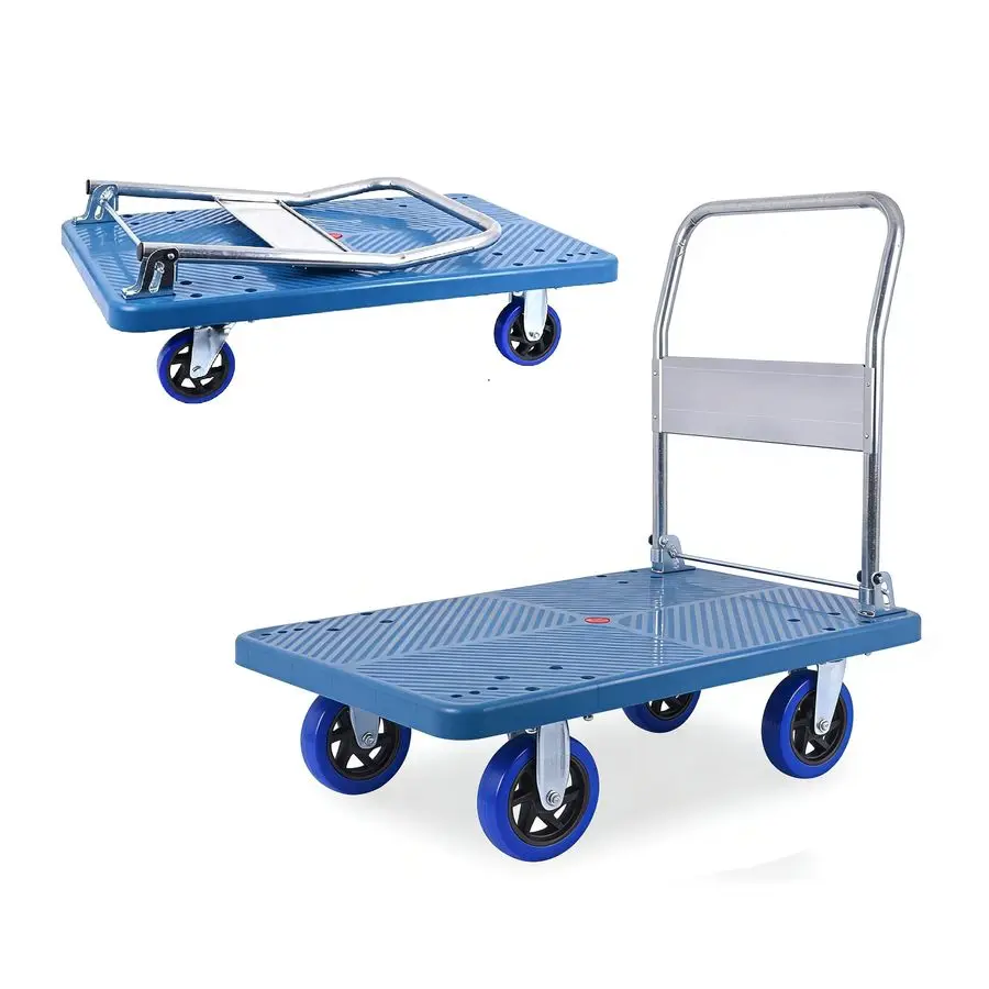 

Тележка-платформа на 660 фунтов, складная, с поворотными колесами для погрузки, хранения, использования на складе