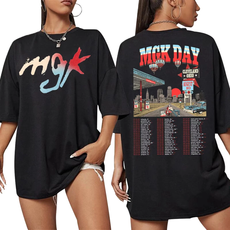 قميص MGK Lost Americana Tour 2026 Machine Gun Kelly لقميص جرافيك هدية للمعجبين مقاس كبير