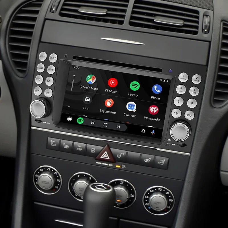 CarPlay Android Auto Radio Upgrade for Mercedes SLK R171 W171 SLK200 SLK280 SLK300 SLK350 SLK55 with 7in Touchscreen WiFi DVD