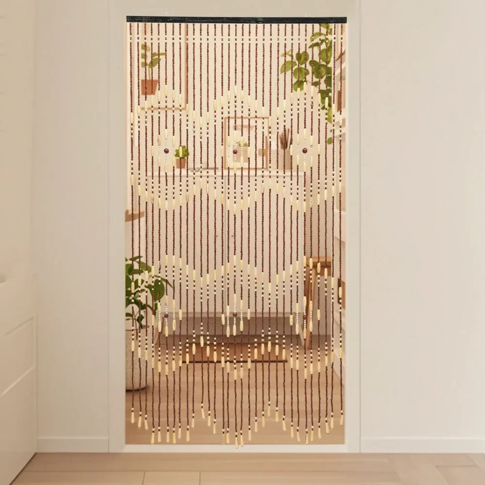 

Curtain Beads String Door Room Blind Screen Window Line Divider 31Line,Natural Wooden Door Beaded Curtain, Doorway Beads, Front