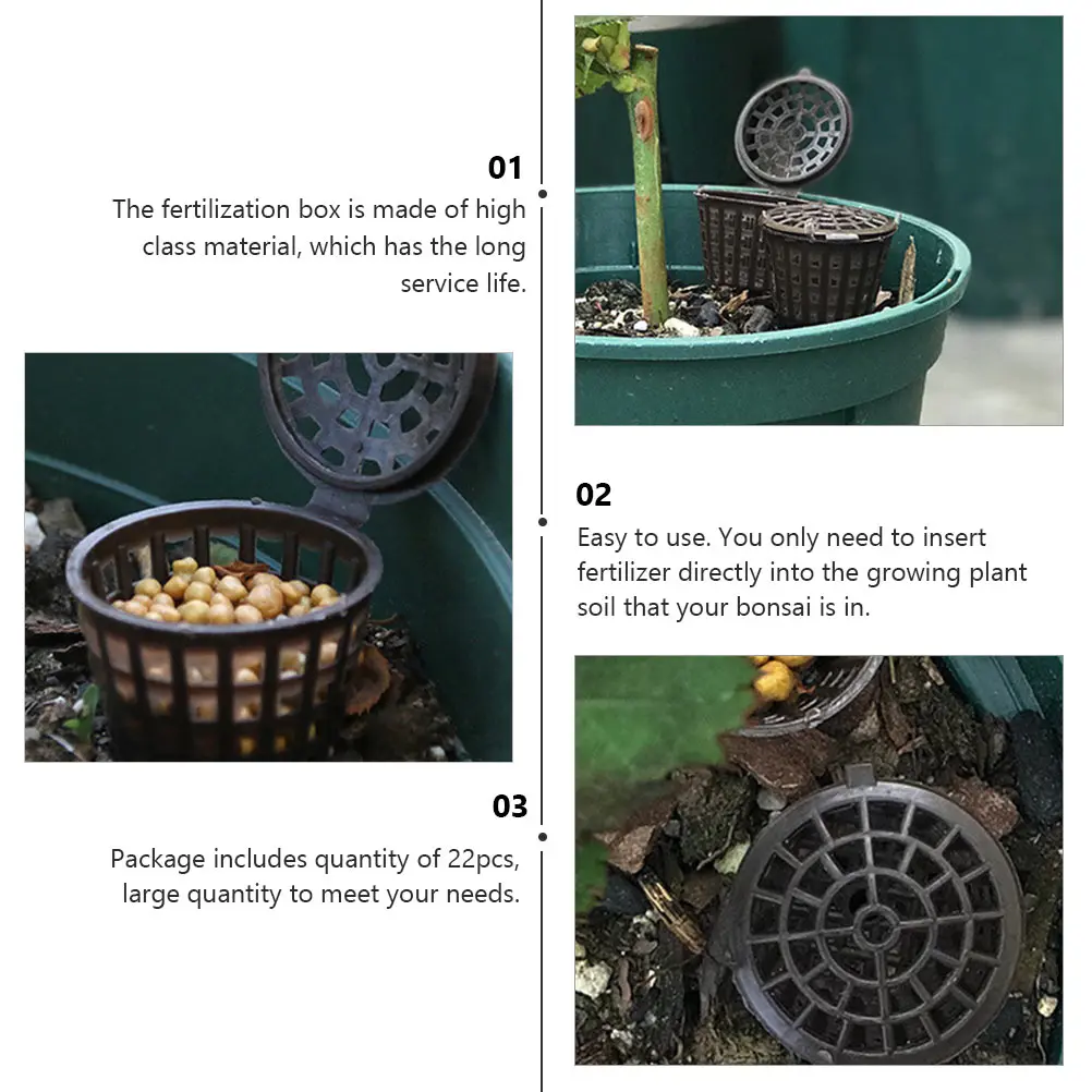 

22pcs Fertilization Box For Bonsai Gardening Tools Tip Design Plastic Fertilizer Container Durable Windproof Animal