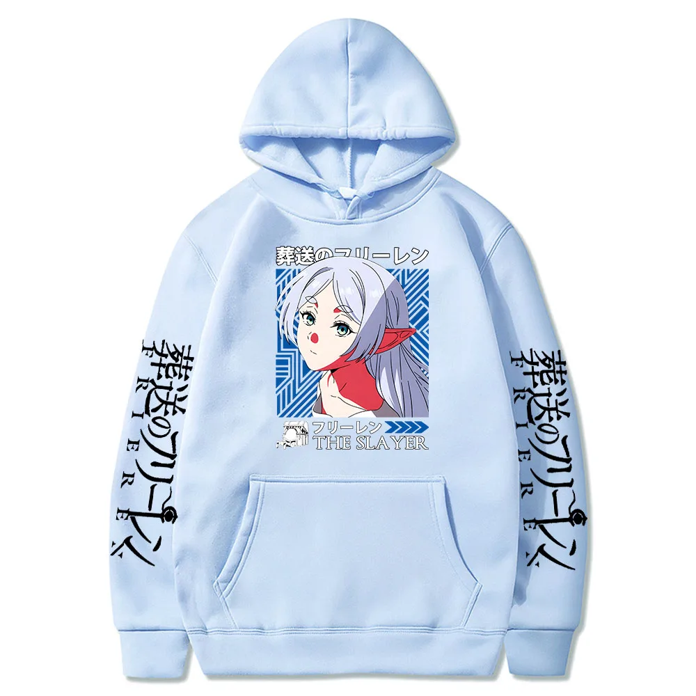 Anime Beyond Journey\'s End Plus Size Hoodies fot Women Cute Frieren Print Sweatshirts Harajuku Long Sleeve Graphic Streetwear