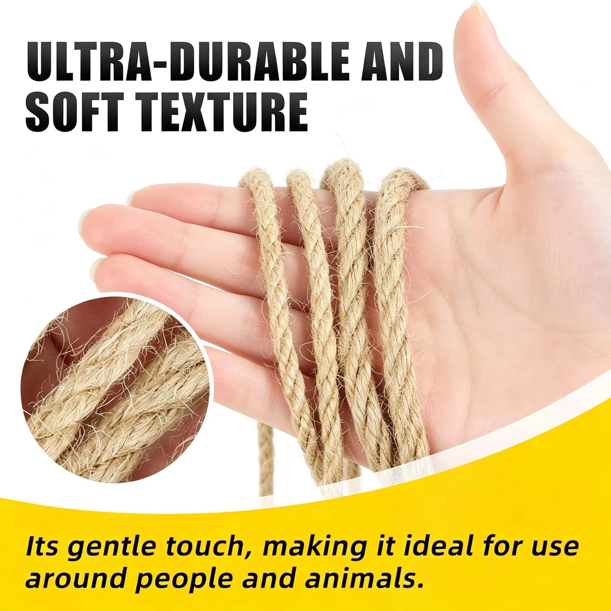 Jute Rope 8MM/10mm 10M Heavy Duty Thick Twine Rope Crafts Projects Gardening Bundling Cat Scratcher Tree Home Christmas Decor