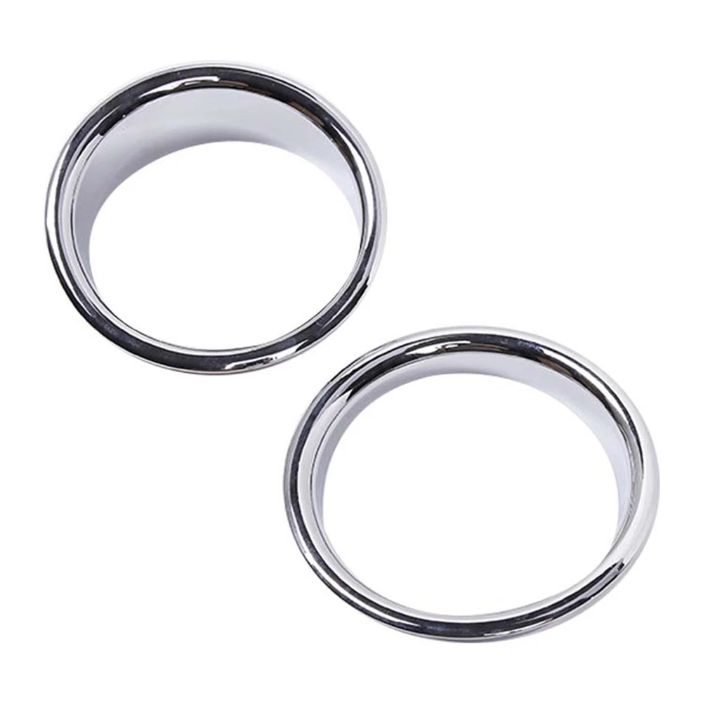 Car Front Fog Lamp Light Trim Rings Cover Decoration for H2 2003-2009 Accessories ,ABS Silver 2 Pack