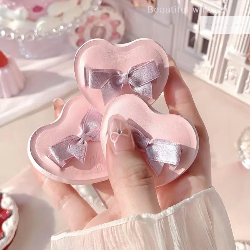 

1pcs Heart Bow Makeup Powder Puffs That Can Be Used In Both Dry And Wet Combinations Cotton Candy Air Cushion Powder Puff