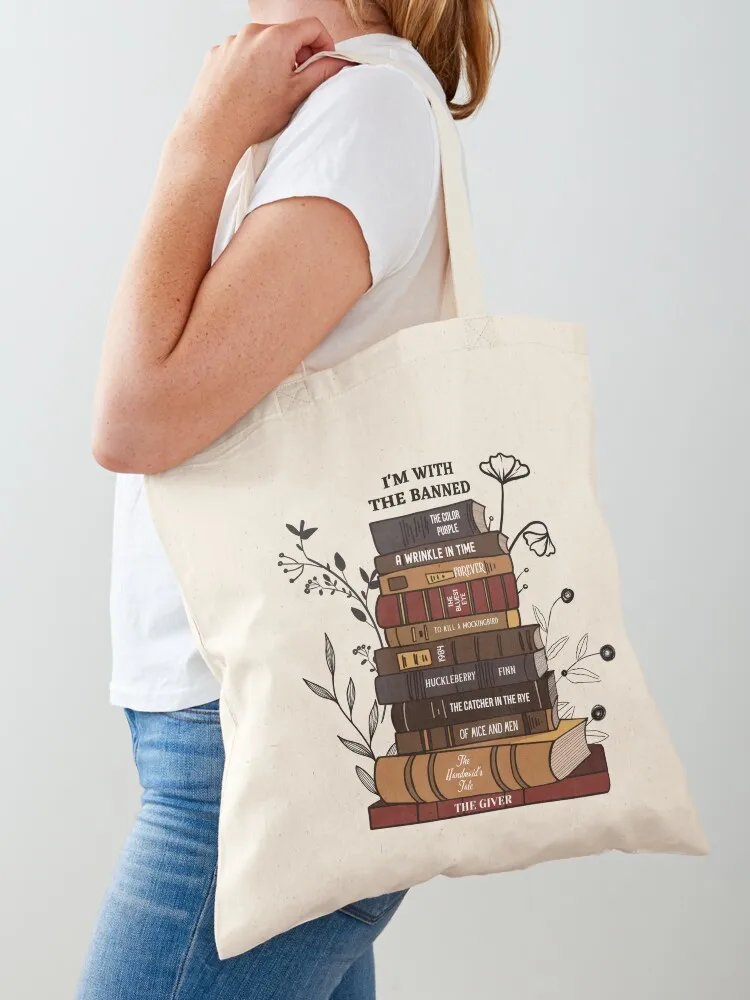 

Vintage I'm with the Banned, Reading Books Apparel, Book Lovers Clothing, Bookworm Librarian Gift, Banned Book Week, Bo Tote Bag