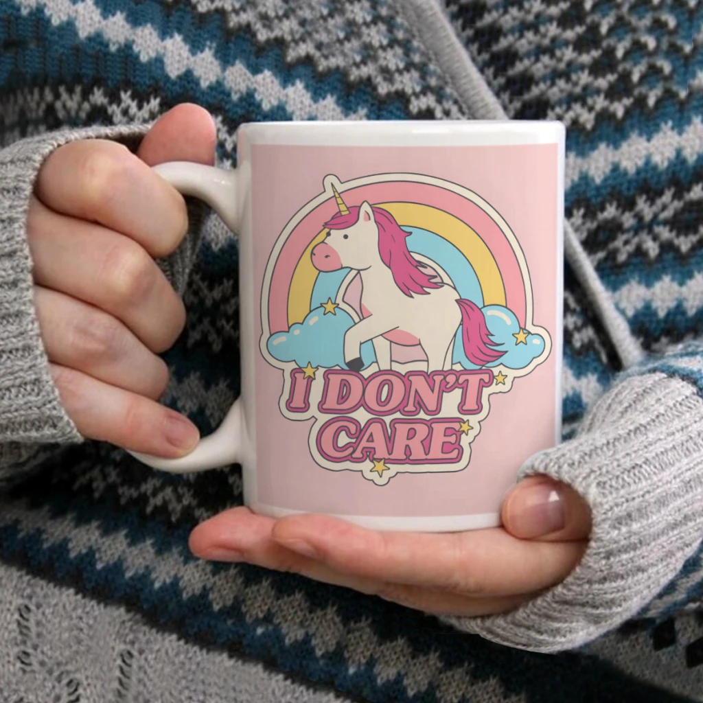 I Dont Care Ceramic Cup Coffee Oatmeal Breakfast Cup Creative Personality Mug