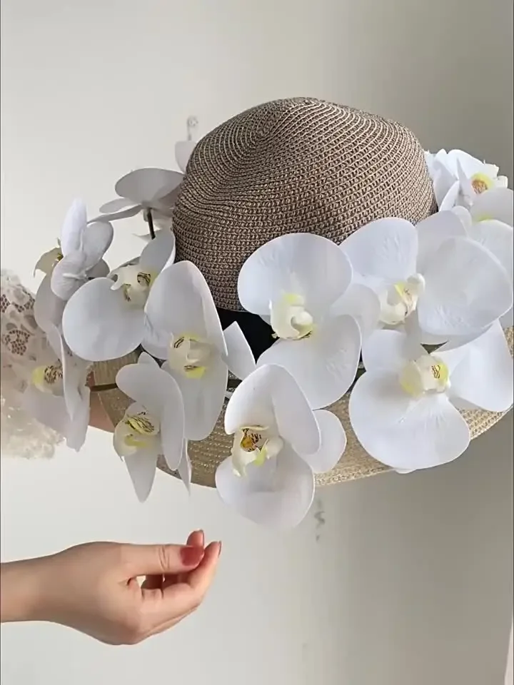 150cm Big Phalaenopsis Artificial Flowers Realistic Butterfly Orchid Wedding Decor Landscaping Party Home Floral Headgear Wreath