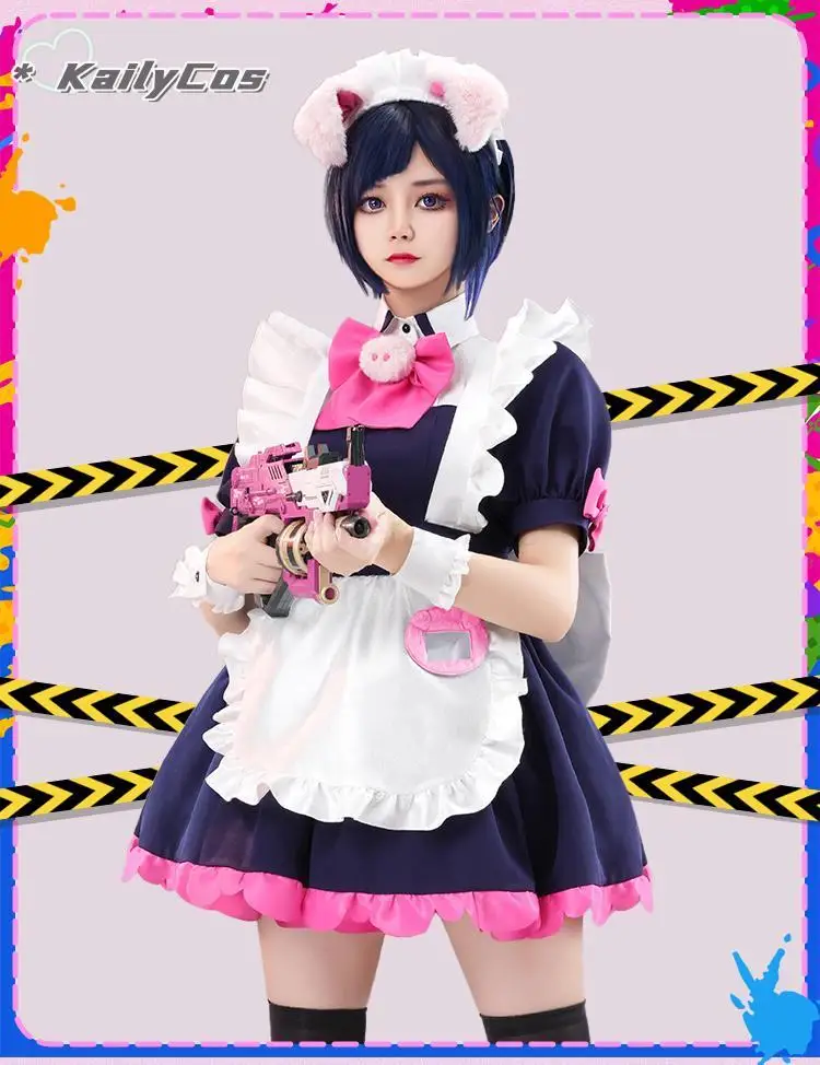 

Anime Akiba Maid War Wahira Nagomi Cosplays Wahira Nagomi/Mannen Ranko Maid dress Female Cosplay Costume Hallowee