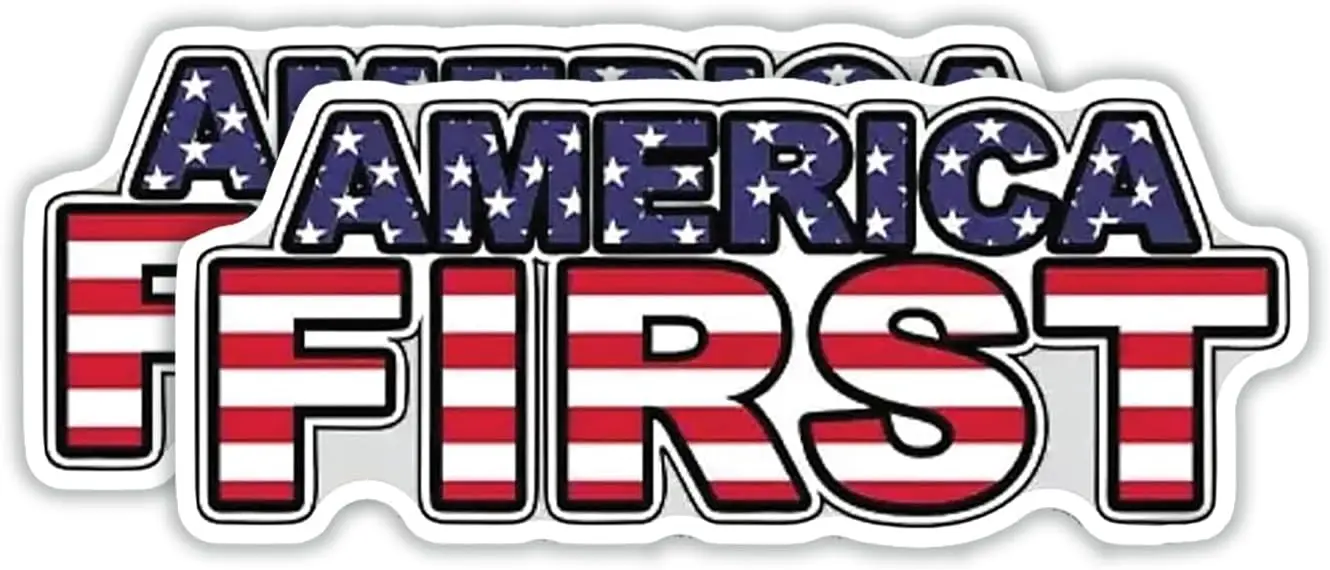 2 Pack Patriotic America First PVC Sticker For Car Window Laptop And Travel Luggage Creative Graphic Decoration Decal