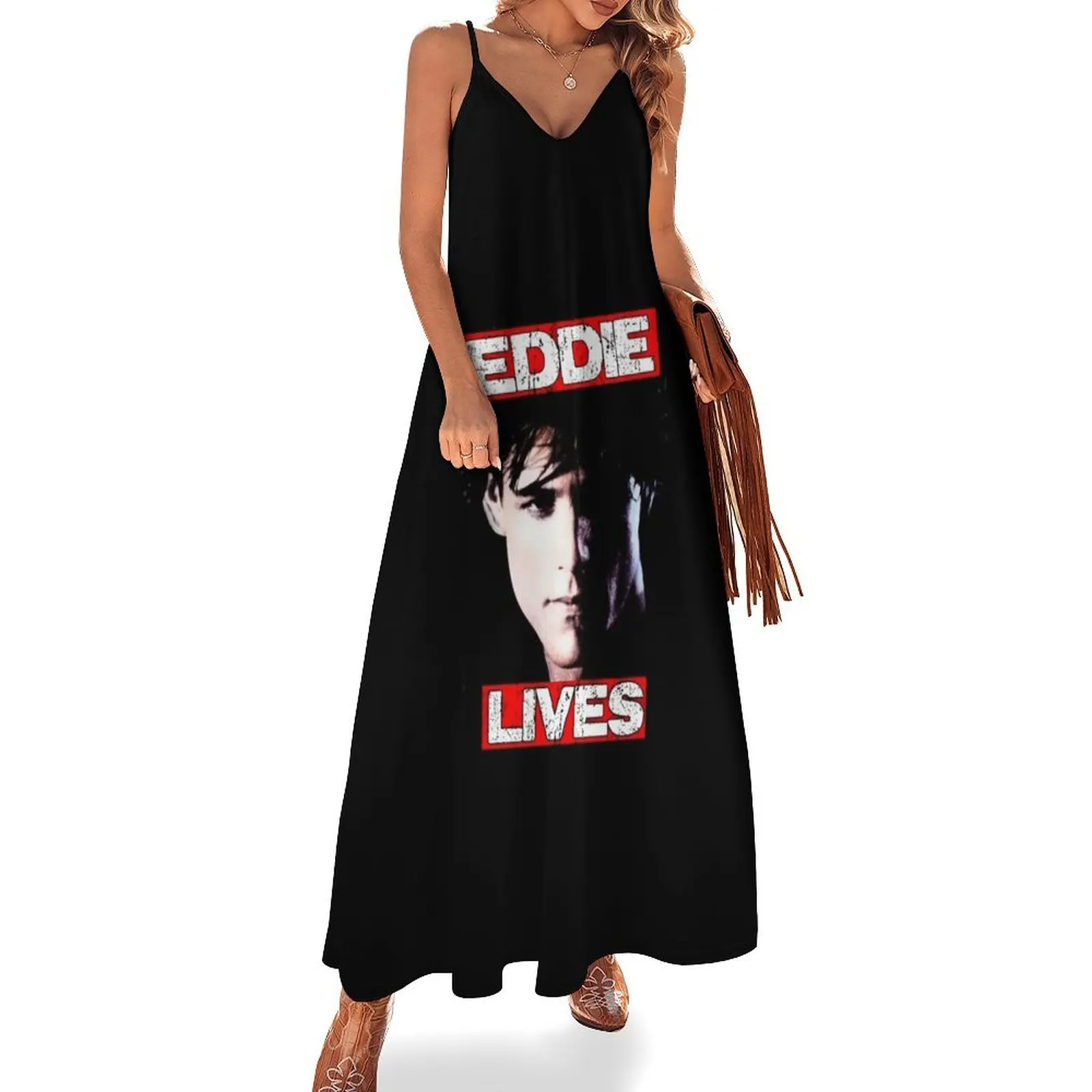 

Eddie Lives Eddie and Movie The Cruisers Michael paraa Eddie Wilson Sleeveless Dress evening dress Dress