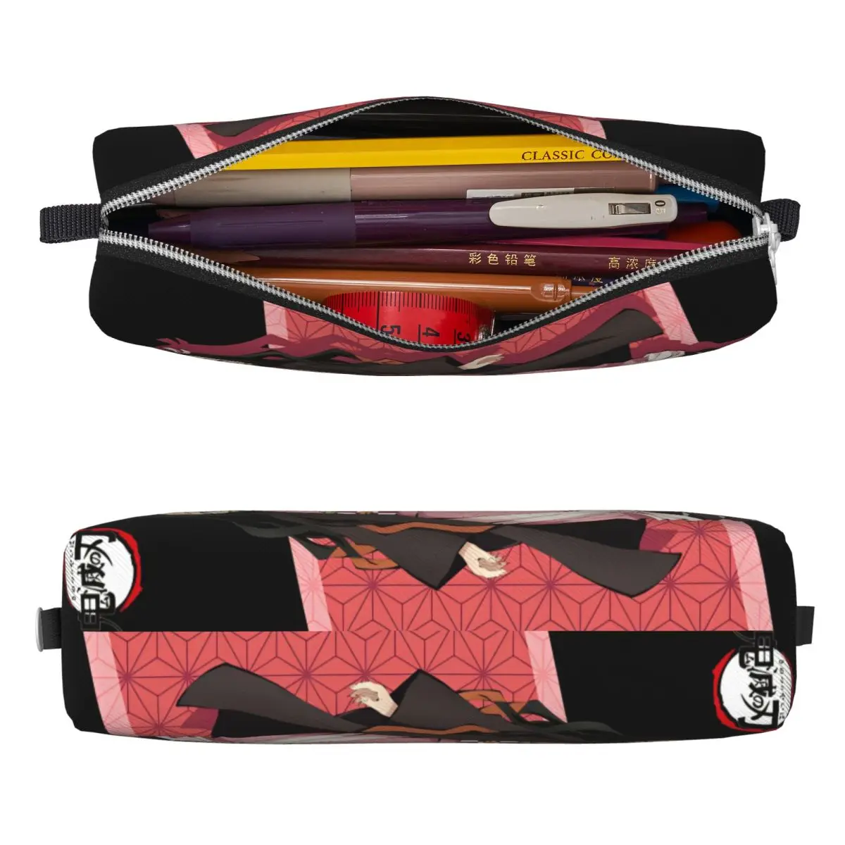 Demons Nezuko Kamado Pencil Cases Fashion Slayers Print K-Kimetsu Anime Pen Holder Bag Student Students School Gift Pencil Pouch