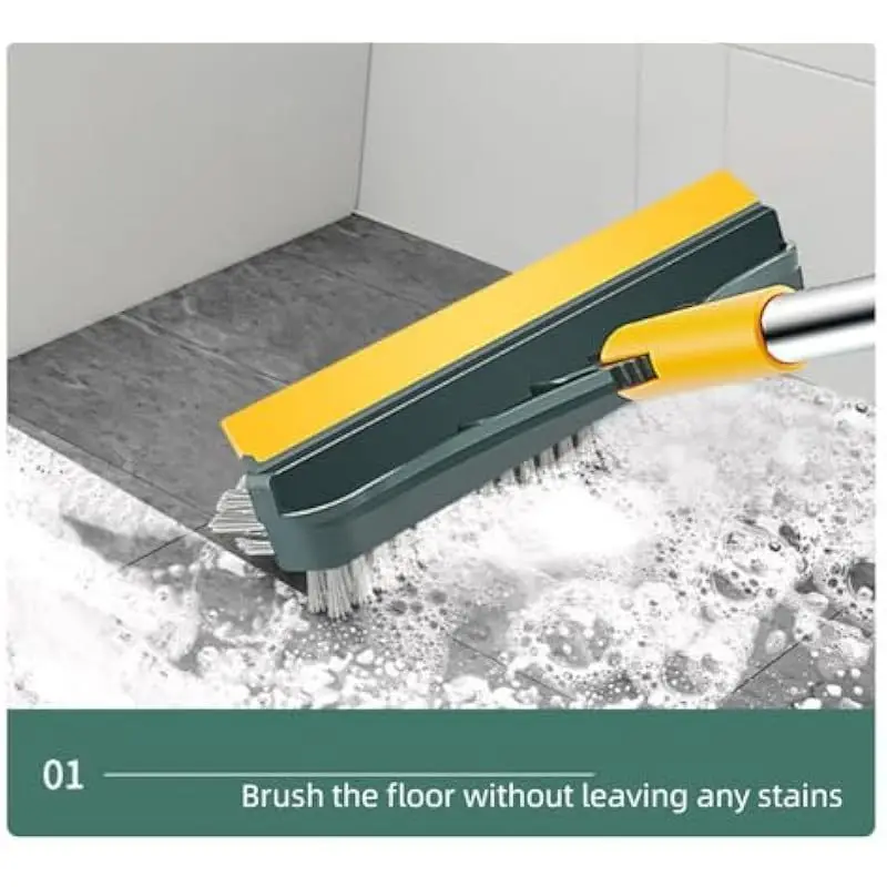 3 in 1 Cleaning Scrub Brush V-Shape Bristle Brush Scrubber with120°Rotating Magic Broom Brush Cleaning Bathroom Glass Wall