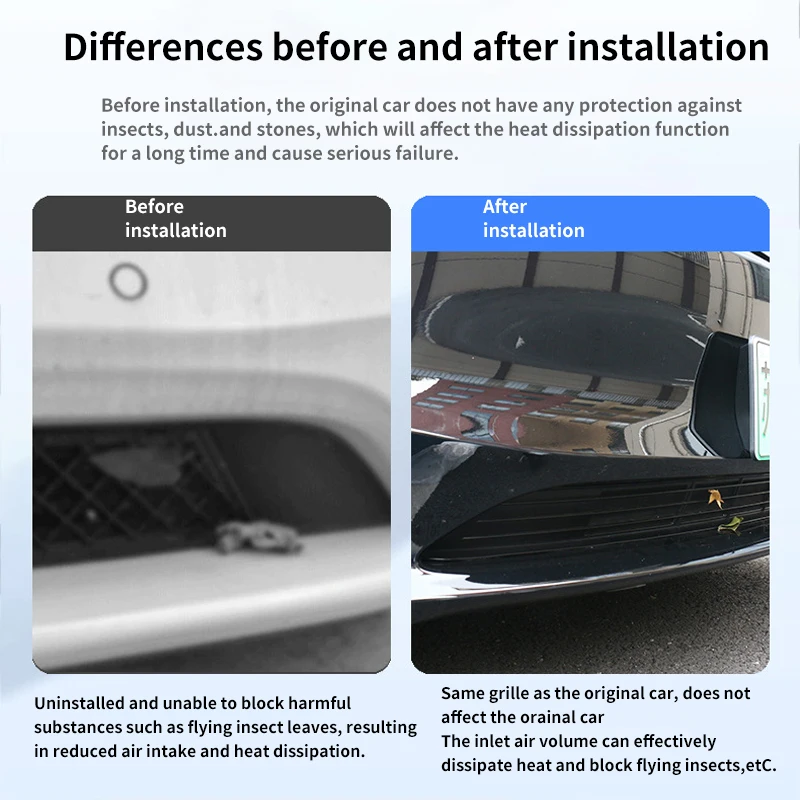 For Tesla Model 3 2023-2024 Lower Bumper Anti Insect Net Garbage Dust Proof Protective Mesh Inner Cover Racing Grill
