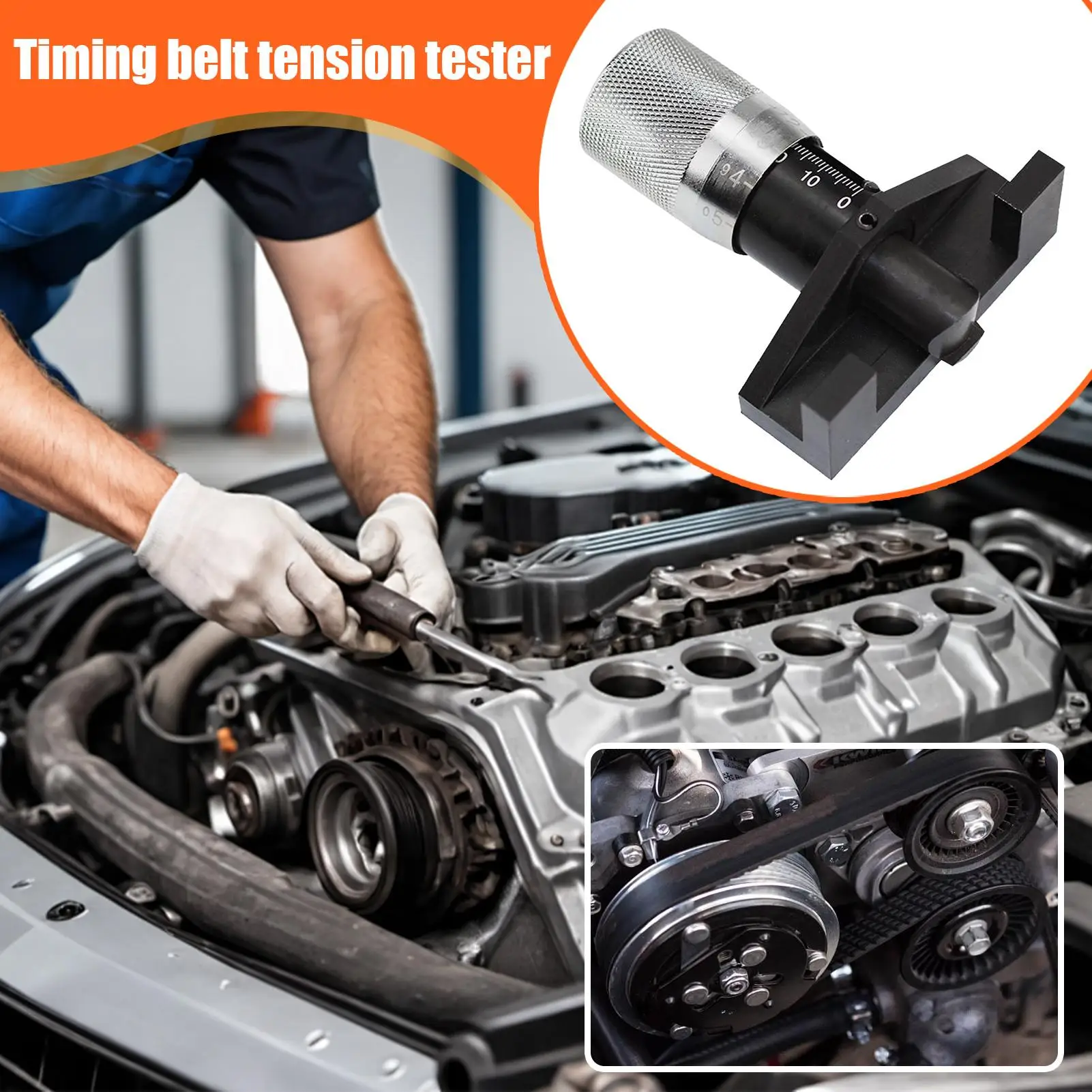 

Auto Belt Tension Gauge Timing Belt Tension Gauge Tester Detection Measurement Automotive Engine Component Repair Detection