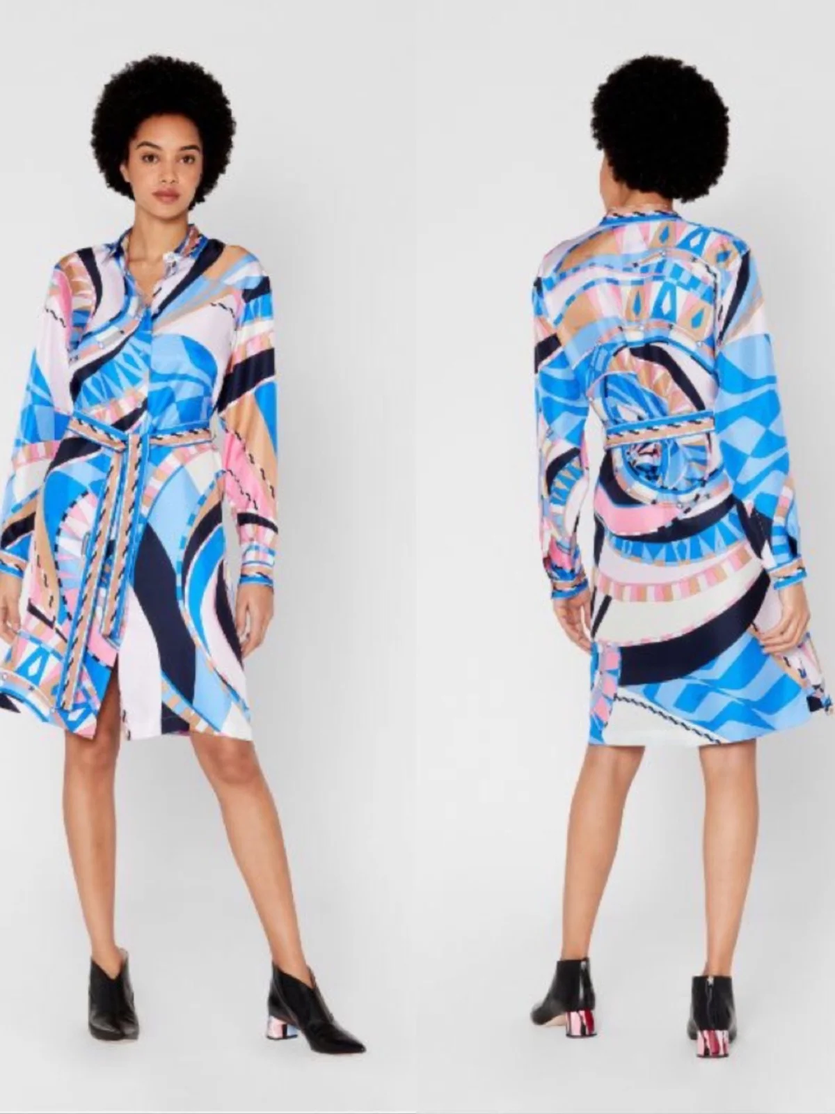 

Ele Printed High-End Knitted Elastic Open Cardigan Dr Street Sle Collar Single Button Long Sve Polyurethane ...