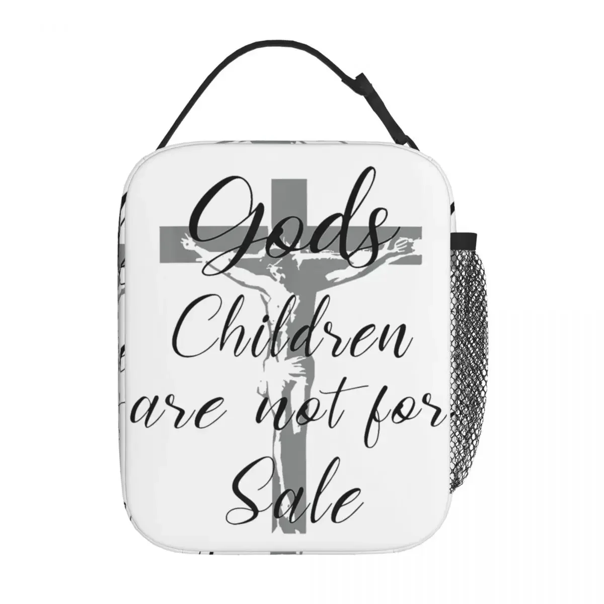 Gods Children Are Not For Sale Lunch Bag Christian Accessories Inspirational Saying Food Bags Ins Style Thermal Cooler Bento Box