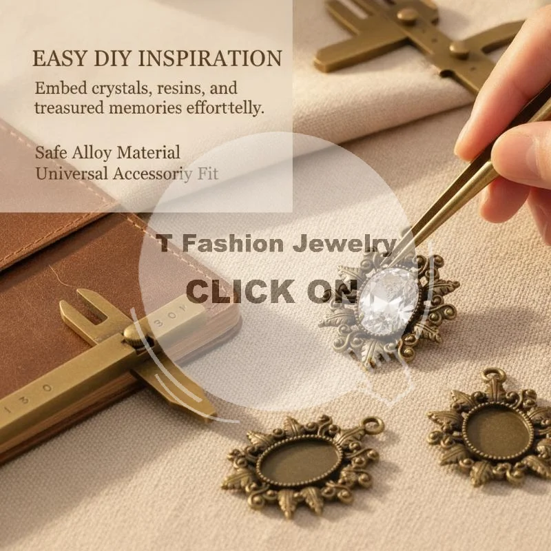 10Pcs 2 Colors Oval Flower Style Cameo Cabochon Base Setting Jewelry Findings Inner Size 13x18mm