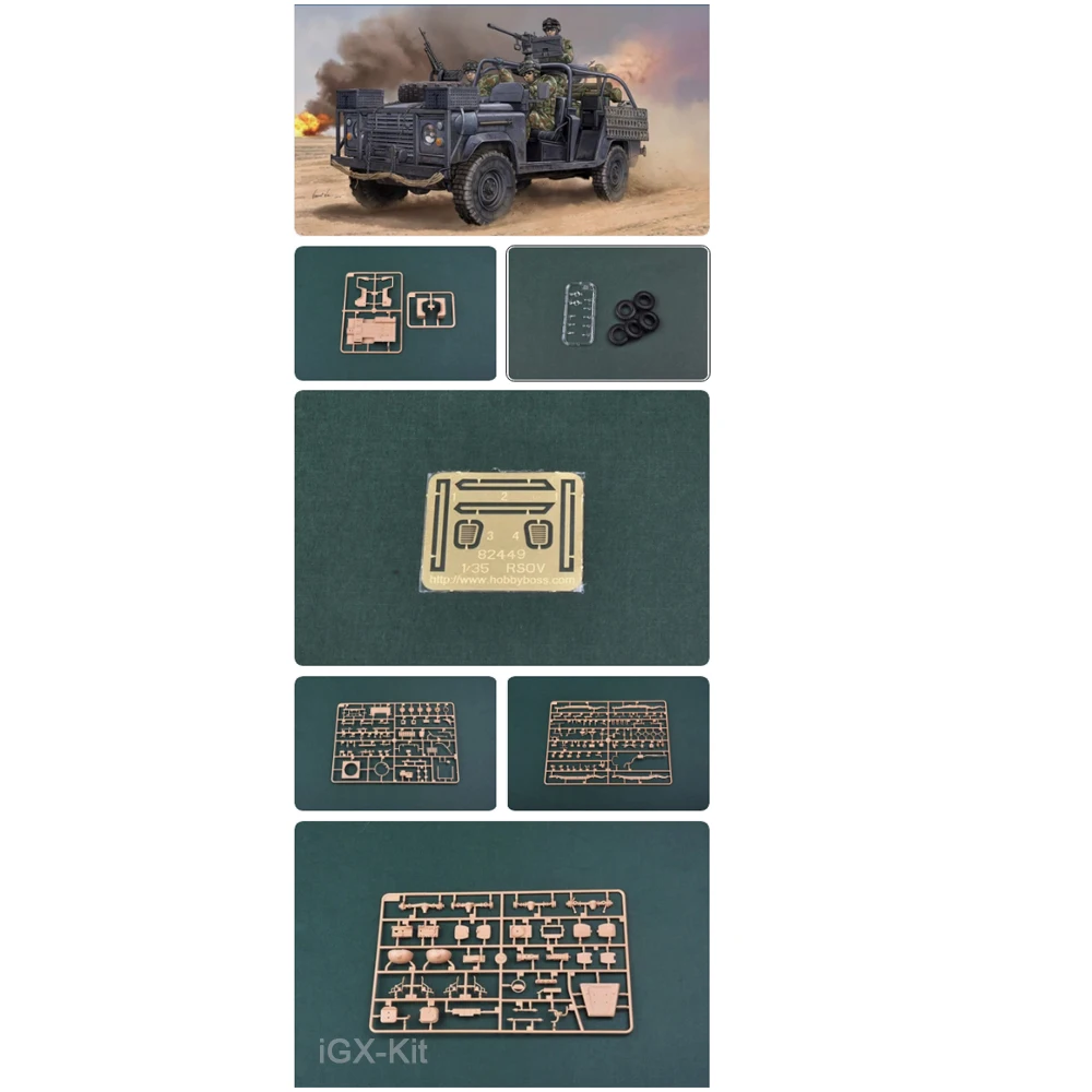 

Hobbyboss 82450 1:35 Scale US Special Operations Vehicle RSOV w/MG Car Plastic Model Assembly Kit Hobby Craft Building Toy