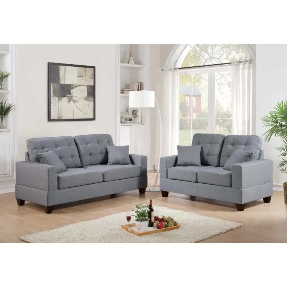 2-piece sofa set for living room furniture, leisure cushioned sofa for living room, with armrests, and sofa chair for reception