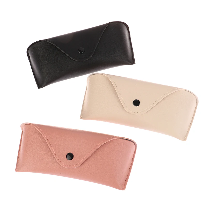 قطعة واحدة من حافظة النظارات الشمسية الجلدية المتينة بلون واحد، صندوق نظارات محمول خفيف الوزن #5