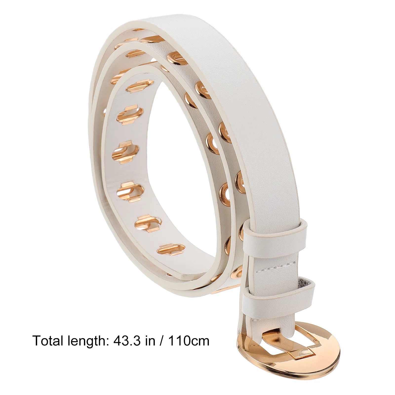 1 قطعة حزام الزخرفية النسائية المألوف سوراخ حزام أنيق حزام بولي يوريثان لفستان الجينز الزي التبعي #5