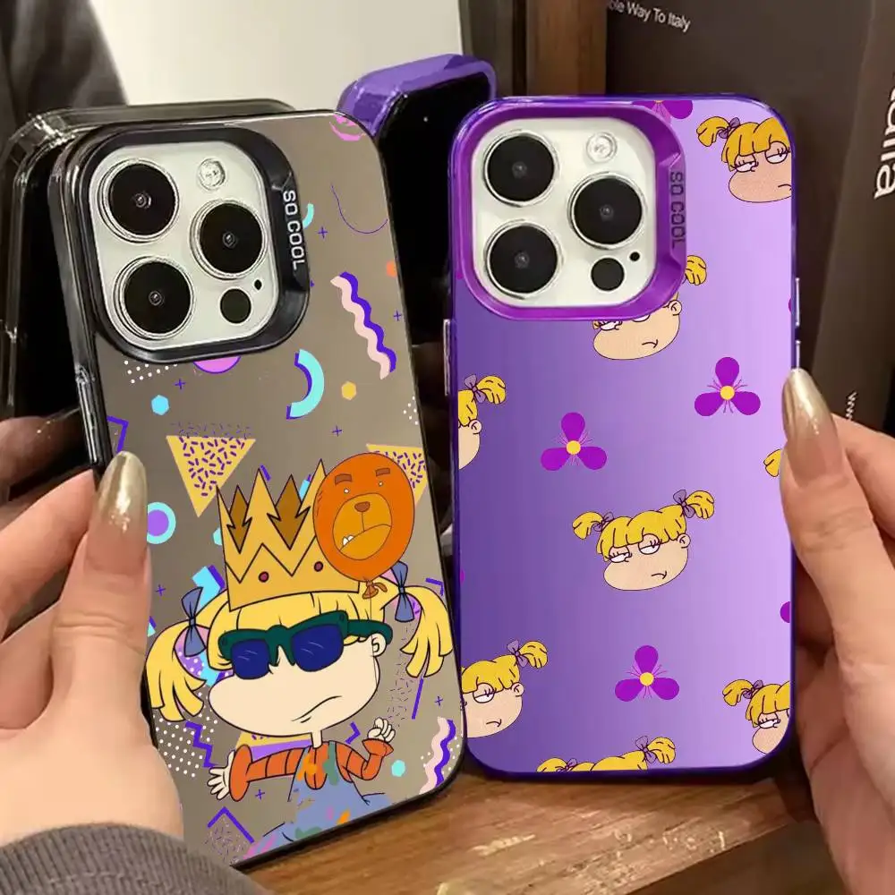 Funny Cartoon R-rugrats Phone Case For iPhone 17 16 15 14 13 12 11 Pro Max Plus Silver candy Matte Cover